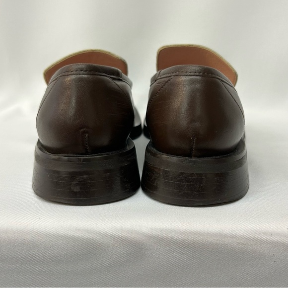 GIA / RHW Loafers Slip On Square Toe 8 / 38 Womens Shoes Brown / Ivory - Picture 10 of 11